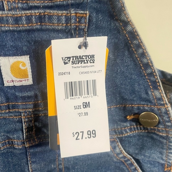 NWT Carhartt Kids Blue Denim Overalls 6 months - Picture 6 of 6